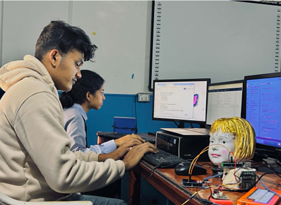 Students coding